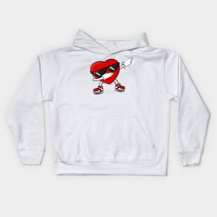 Dabbing Heart Valentine's Day Kids Hoodie